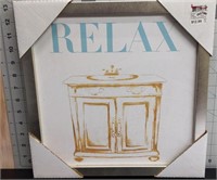Old time relax canvas sign 12in