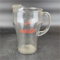 Vintage Clear Glass Coca-Cola Pitcher 9½" tall