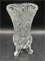 Small Vintage 3 Legged Crystal Vase