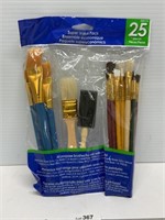 New! sealed 25 Pc Artist Art Brush Pack