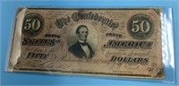 Confederate currency 50 Dollar bill, Richmond, sig