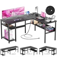 Hyomdeck Reversible L Shaped Computer Desk with Po