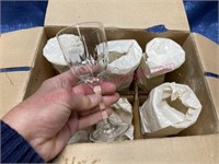 (5) Vtg Hoya Crystal port wine glasses in box