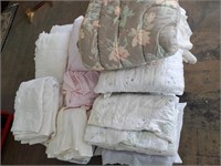 LARGE LOT OF BEDDING SHEETS COMFORTERS ETC