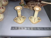 pair Crown Devonware England  candlesticks