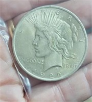 1922 silver peace dollar