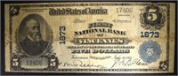 SERIES of 1902 $5 NATIONAL BANK of VINCENNES, IN