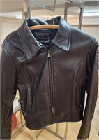 Leather Guess Womens Jacket Zip Up M. Size