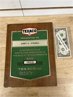 Texaco service station award advertising sign
