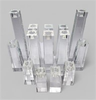 (14) OLEG CASSINI CRYSTAL CANDLE HOLDERS