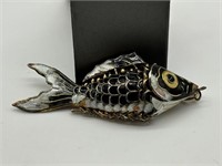 Vintage Articulated Cloisonne Fish Pendant