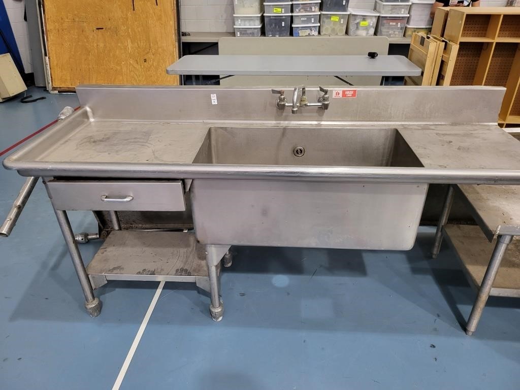 Stainless steel sink with drawer 82in. X28in.