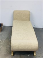 Blond wood framed chaise w/ fabric