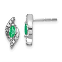 14k - Diamond and Emerald Earrings