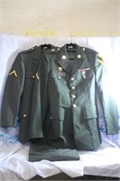 Military Uniform 2 Coats 1 Slacks