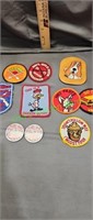 Vintage  sew on embroidered patches and buttons
