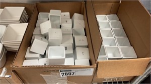 1 LOT 2 BOXES SMALL WHITE SQUARE SAUCE CUPS