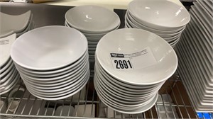 1 LOT 3 STACKS 36 WHITE 7IN BOWLS AND 11 WHITE