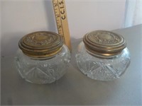 2 Vintage Dresser powder jars