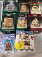 GROUP OF CERAMIC CHRISTMAS VILLAGE HOUSES
