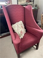 Upholstered, Windsor style armchair