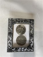 (2) Fancy Framed 1974 Silver Dollars