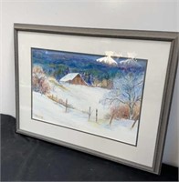 Framed watercolor, picture 23 X 31 inches signed