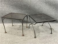 Pair Wrought Iron Accent Tables