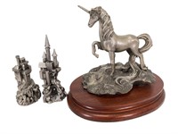 Pewter Unicorn and Castles