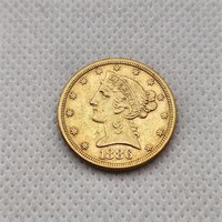 1886-S $5 Gold Liberty Coin