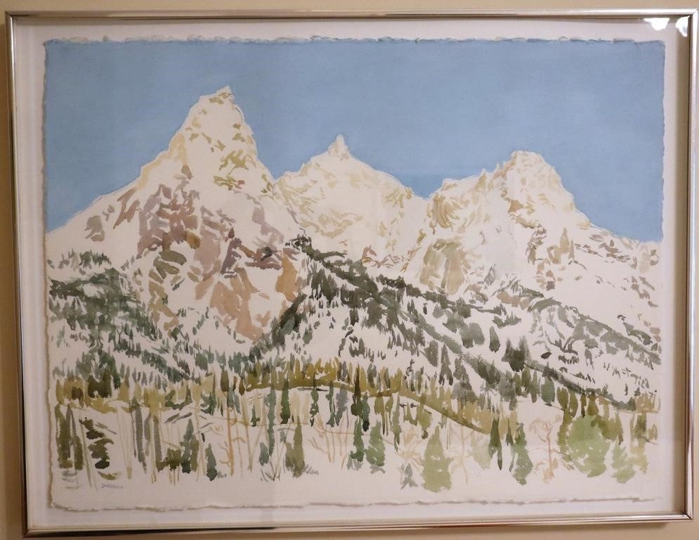 Signed Doernbach Grand Tetons Watercolor