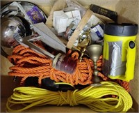 Misc Lot incl. Rope, Worklight, Hardware, etc.
