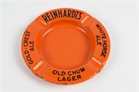 VINTAGE REINHARDT'S OLD CHUM LAGER PORC. ASHTRAY