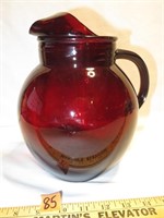 Roly Poly Royal Ruby Ice Lip Pitcher approx half