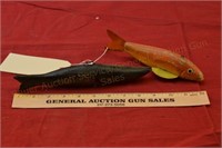 (2) Wood Weighted Fish Decoys