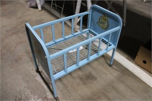 Blue Metal Dolly Crib