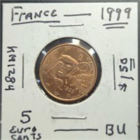 Uncirculated 1999 French coin