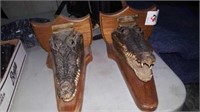 2 crocodile face plaques