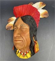 Tecumseh Chalkware Wall Hanging by Bosson