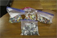 (3) Bags of Vintage Marbles w/Shooters & (1) Bag