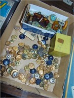 Flat full of Vintage & Military Buttons Plus