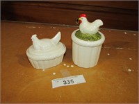 2pc Vintage Porcelain Hen on Nest up to 5"