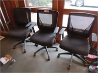 3 Cloth Covered Office Chairs