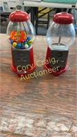 Gum ball machines, metal with glass globes