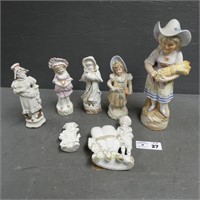 Unmarked Bisque Porcelain Figurines