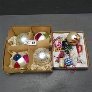 Early Glass Christmas Ornaments & Light Bulbs