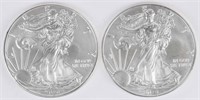 (2) x US ONE OUNCE SILVER EAGLE SILVER $1 DOLLARS