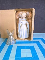 Vintage porcelain Christmas angel music box
