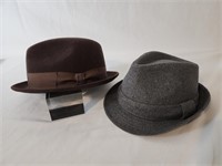 Lot of 2 Men's Fedora Style Hats