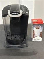Keirig coffee maker on sliding tray un tested